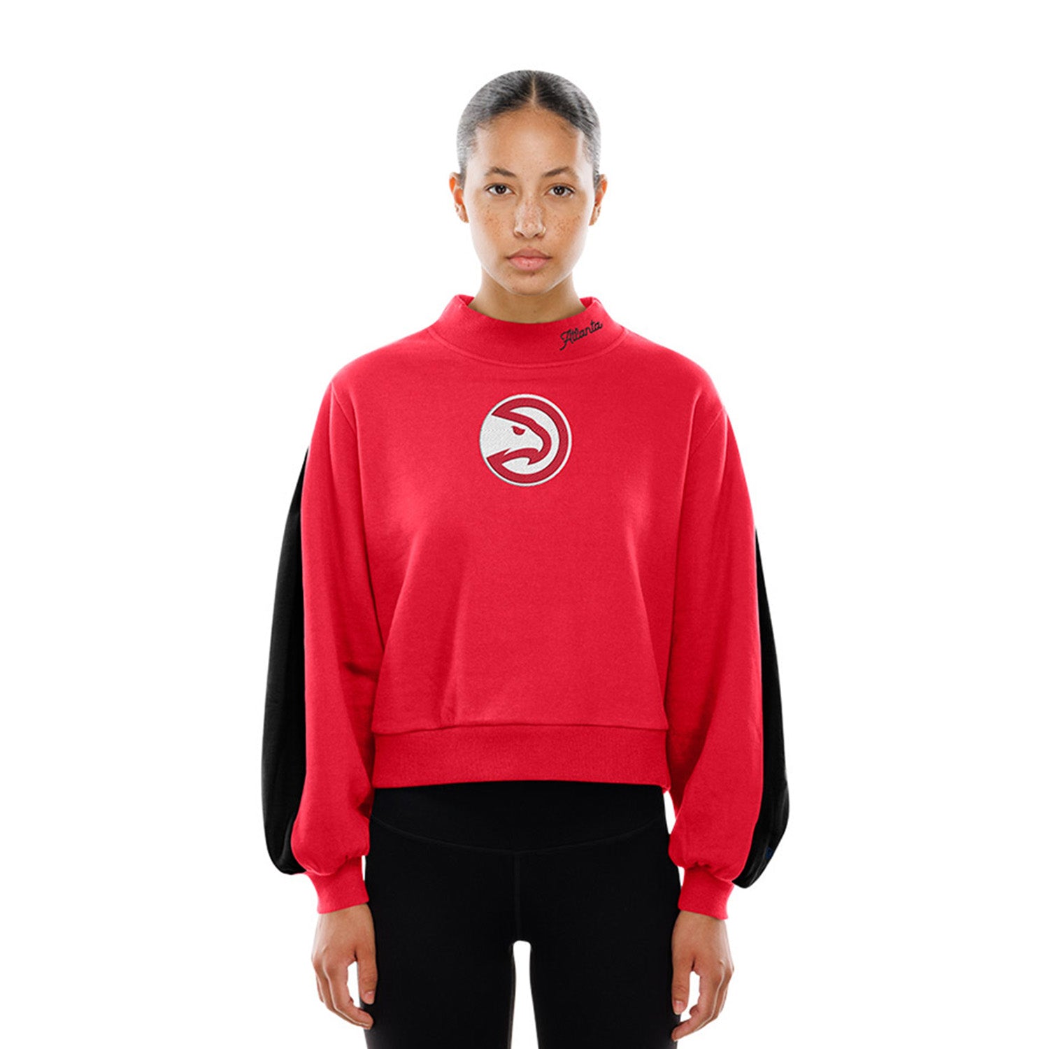 Women's New Era Red Mockneck Sweater