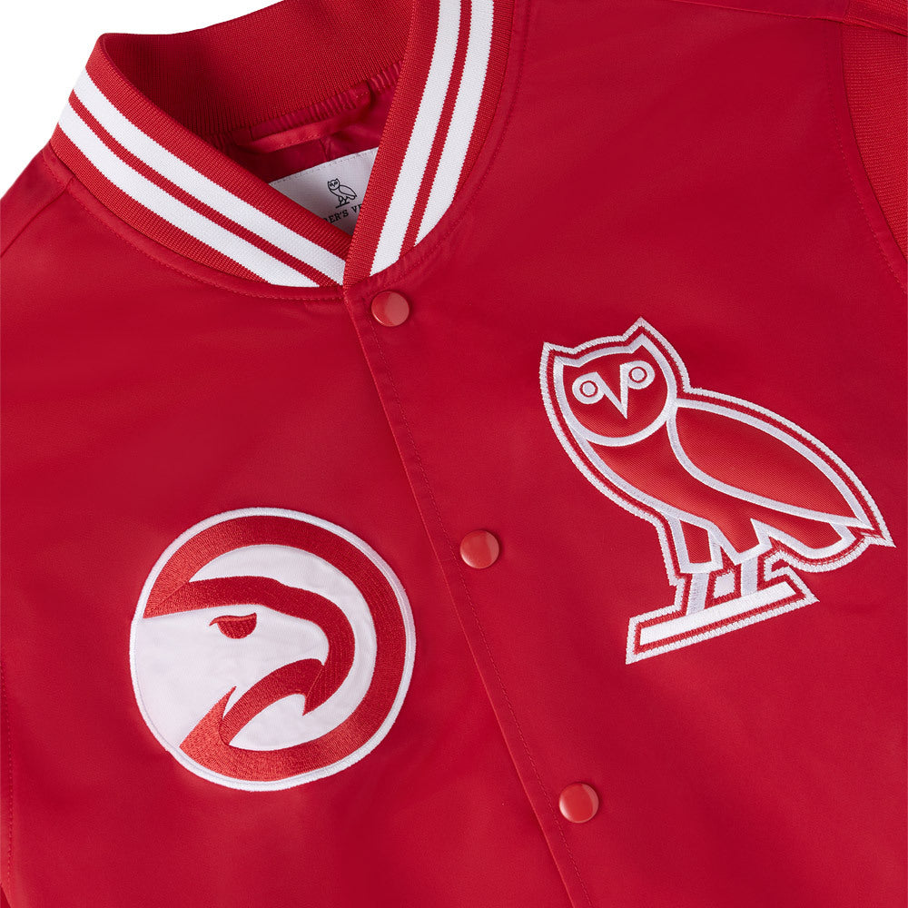 OVO X NBA Hawks Satin Varsity Jacket