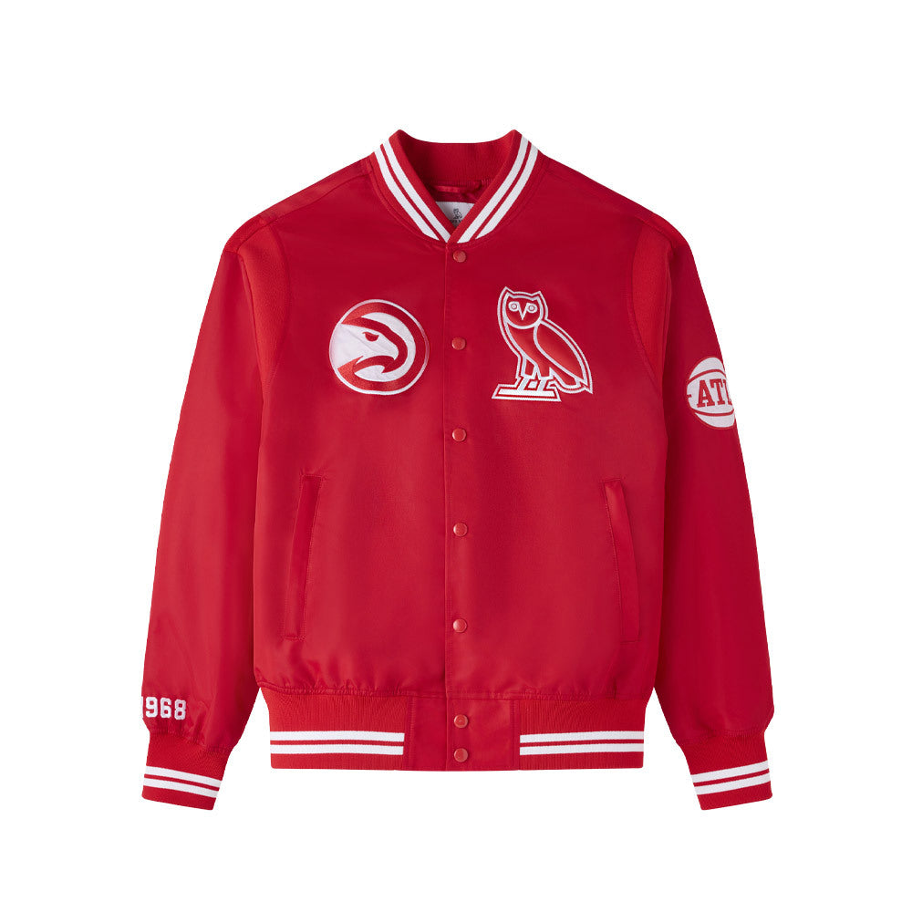 OVO X NBA Hawks Satin Varsity Jacket