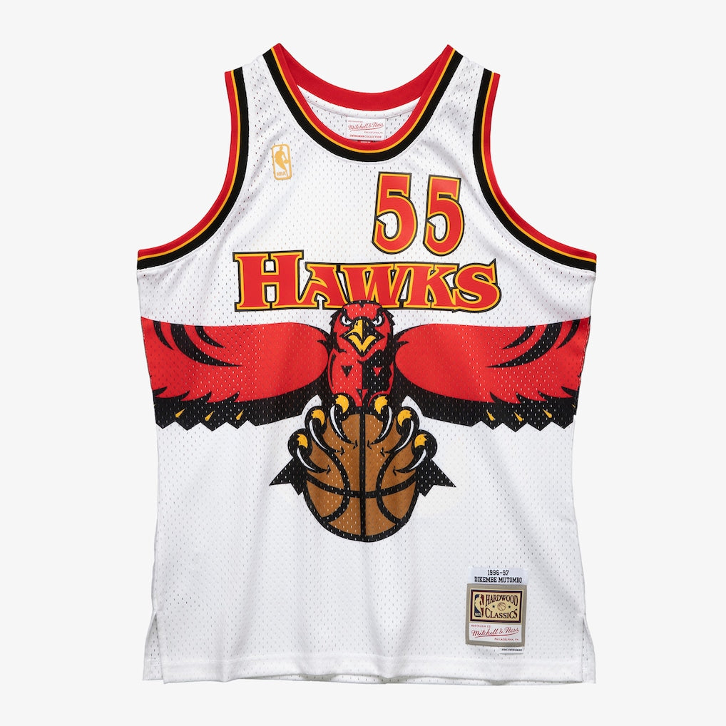Mitchell & Ness Hawks Off White Mutombo Swingman Jersey