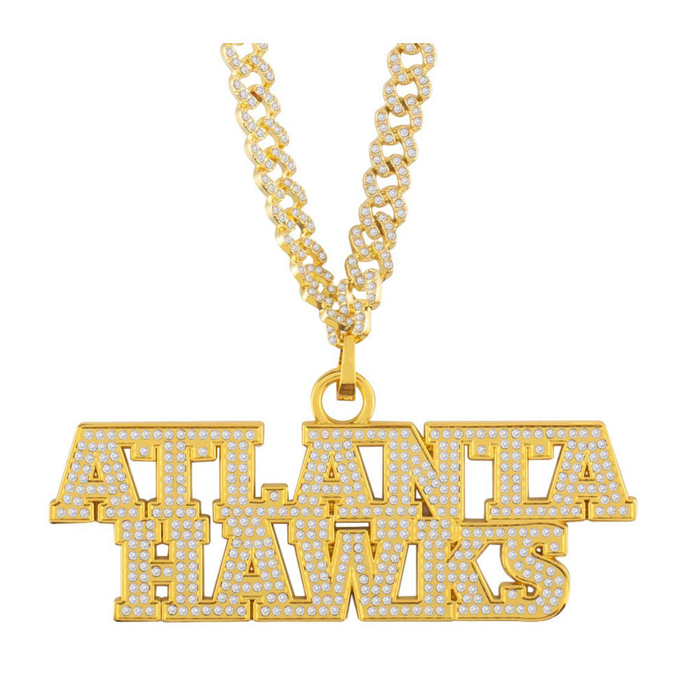 Atlanta Hawks Gold Iced Out Chain