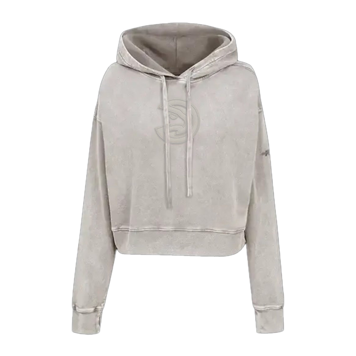 Women's Pro Standard Washed Cream Crop Hoodie