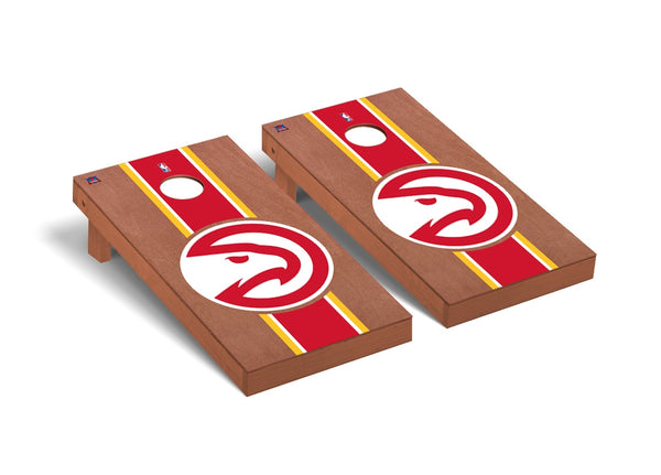 Victory Tailgate Hawks Rosewood Stain Striped Cornhole Game Set