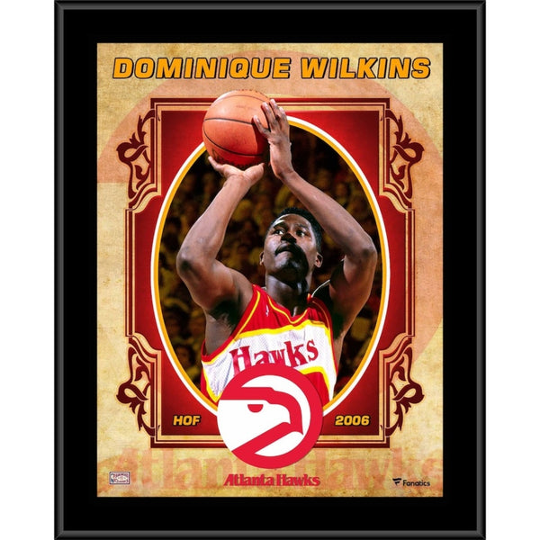 Fanatics Dominique Wilkins Hawks Sublimated Hardwood Classics Player Plaque