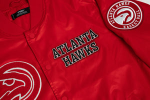 Pro Standard Hawks Red Logo Satin Jacket