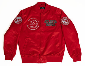 Pro Standard Hawks Red Logo Satin Jacket
