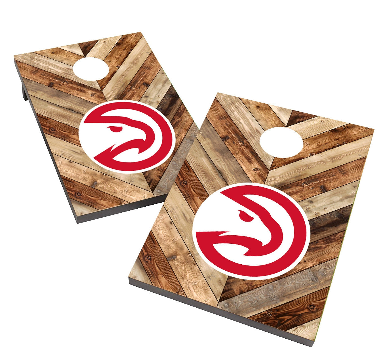 Victory Tailgate Hawks Onyx Stain Striped Cornhole Game Set - Hawks Shop