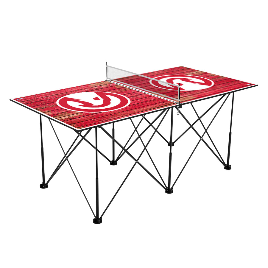 Victory Tailgate Hawks Pop Up Table Tennis 6ft Weathered Design