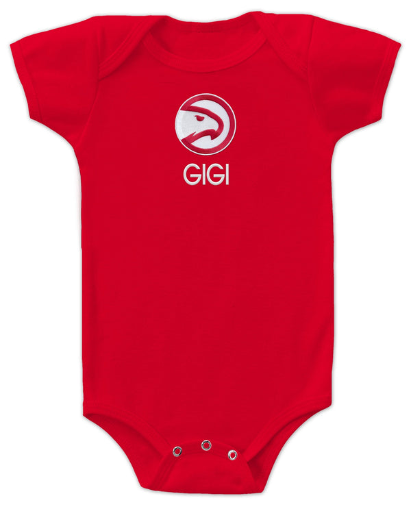 Chad & Jake Hawks Primary Personalized Red Onesie