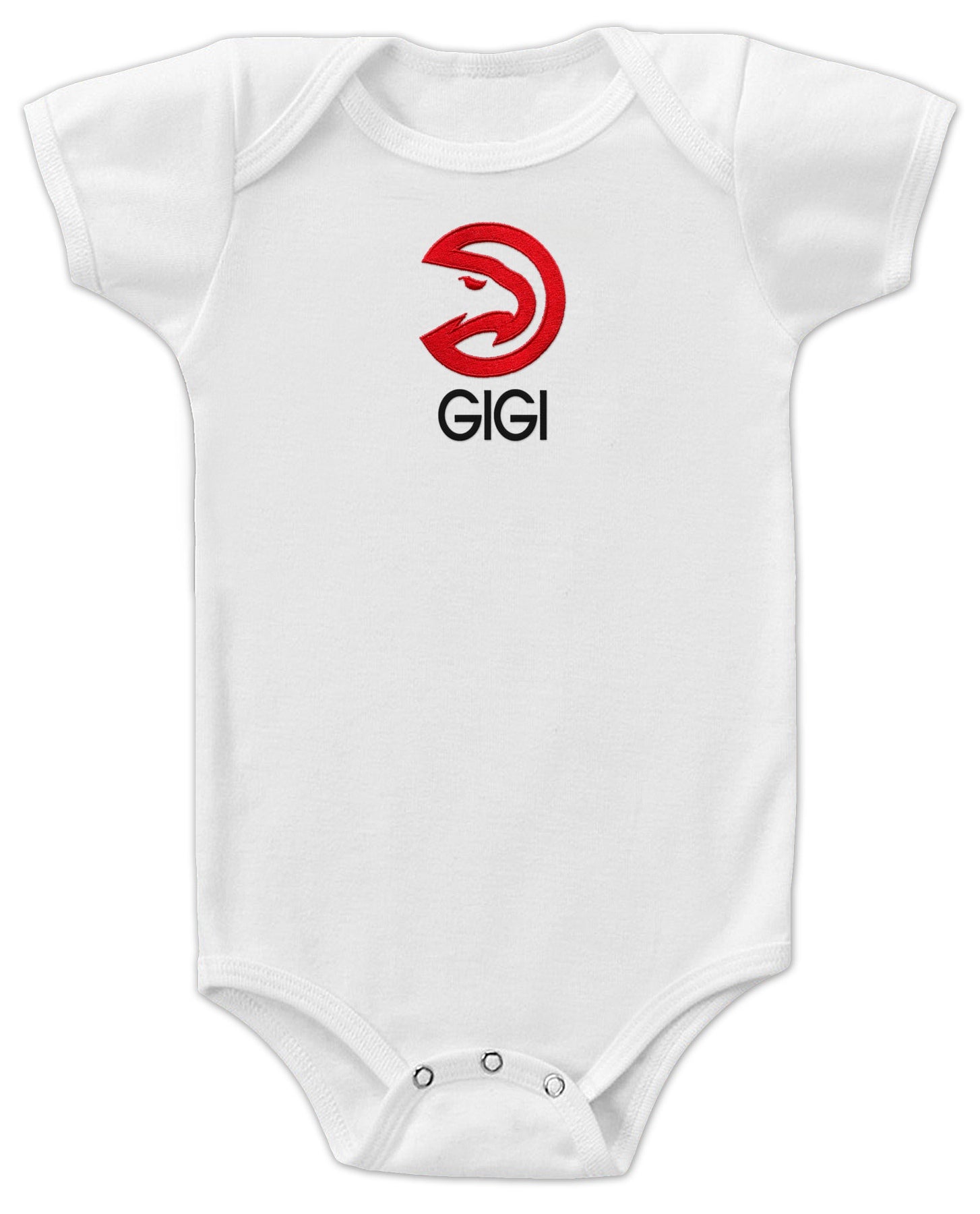 Chad & Jake Hawks Primary Personalized White Onesie