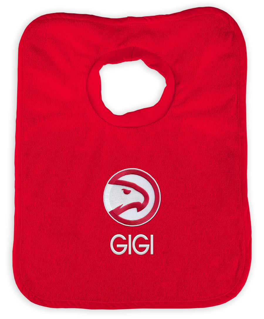 Chad & Jake Hawks Primary Personalized Red Pullover Bib